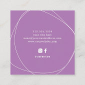 Witte Abstracte cirkel | Lavender Vierkante Visitekaartje (Achterkant)