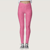 Witte abstracte doodles op roze achtergrond leggings (Voorkant)