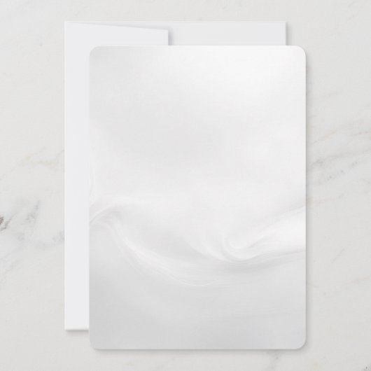 Witte Abstracte Trouwontwerp Kaart (Achterkant)