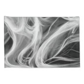 Witte Abstracte wervelende rook ontwerp op zwart Kussensloop (Achterkant-Rechts)