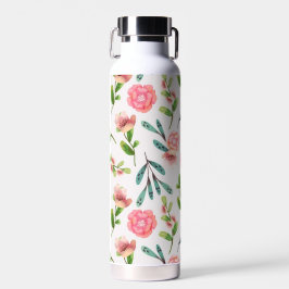 Witte achtergrond Bloemen Waterfles