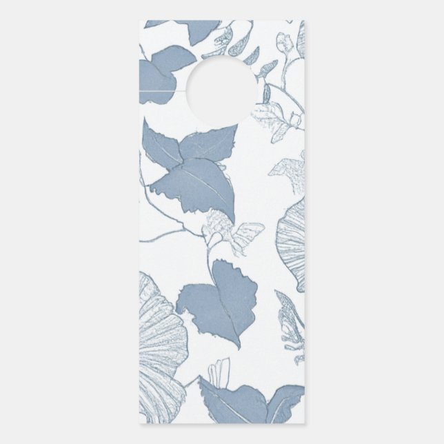 Witte achtergrond Delicate blauwe Japanse bloemen (Voorkant)