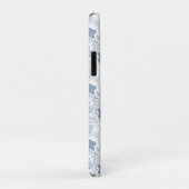 Witte achtergrond Delicate Blauwe Japanse Bloemen Case-Mate iPhone Case (Achterkant/rechts)