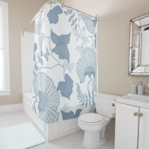 Witte achtergrond Delicate Blauwe Japanse Bloemen