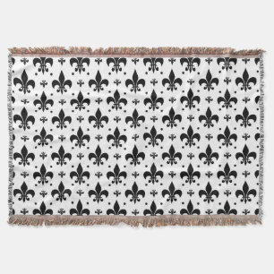 Witte Achtergrond Fleur-de-lis Patroonontwerp Deken