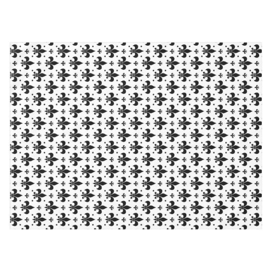 Witte Achtergrond Fleur-de-lis Patroonontwerp Tafelkleed (Voorkant (Horizontaal))