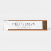 Witte achtergrond Gepersonaliseerd Bureau Naambordje (Voorkant)