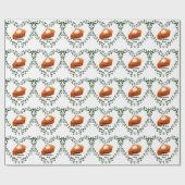 Witte achtergrond groen cake ijs cadeaupapier (Vlak)