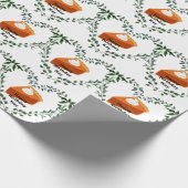 Witte achtergrond groen cake ijs cadeaupapier (Hoek)