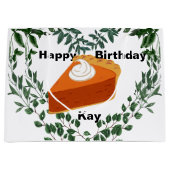 Witte achtergrond groen cake ijs groot cadeauzakje (Voorkant)