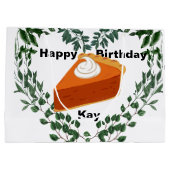 Witte achtergrond groen cake ijs groot cadeauzakje (Achterkant)