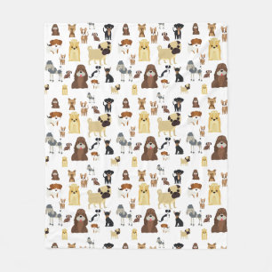 witte achtergrond het patroon van de honden. fleece deken