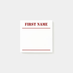 Witte achtergrond met donkerrode, rode, blauwe, aa post-it® notes