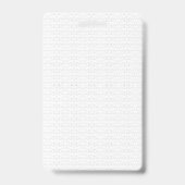 Witte achtergrond met een zich herhalend patroon v badge (Achterkant)
