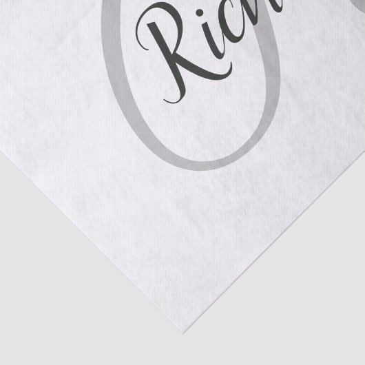 Witte achtergrond met monogram tissuepapier (Detail)