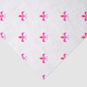 Witte achtergrond met roze fleur de Lis Tissuepapier (Detail)