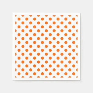 Witte achtergrond Oranje Polka Dots Servet