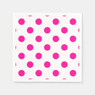 Witte achtergrond roze stippen servet