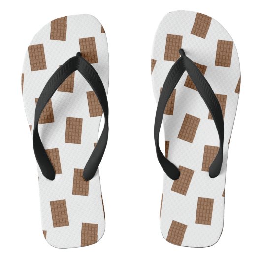 Witte achtergrond van chocolade-bars teenslippers (Voetbed)