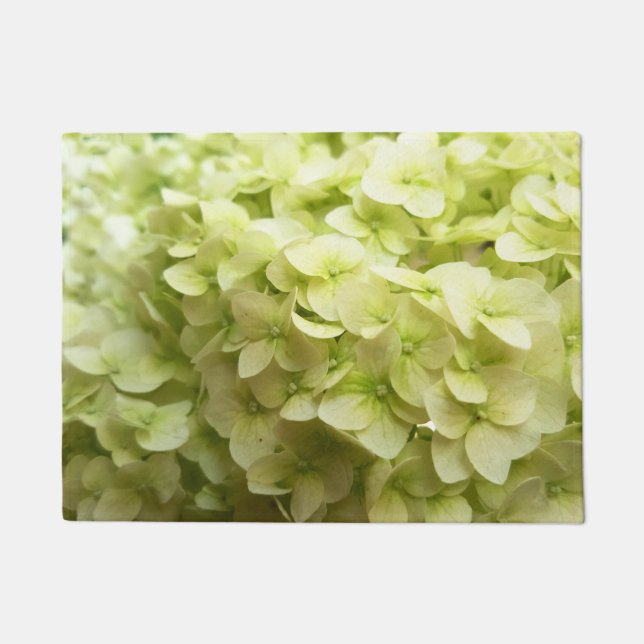 Witte achtergrond van hydrangeenbloem deurmat (Voorkant)