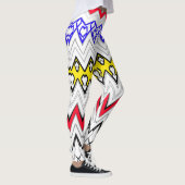 Witte achtergrond zigzag multi kleur Legging ontwe (Rechts)