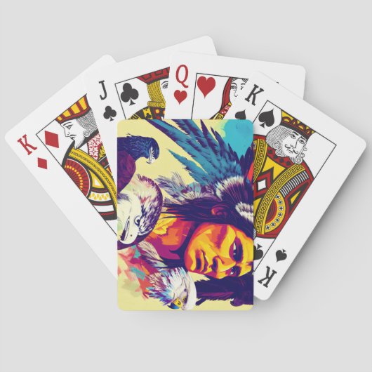 Witte adelaar pokerkaarten (Achterkant)