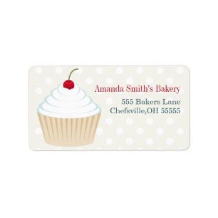 Witte Adresetiketten van cupcake Etiket