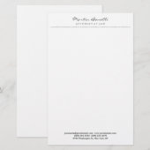 Witte advocaat uitstekend traditioneel eenvoudig briefpapier (Voorkant / Achterkant)