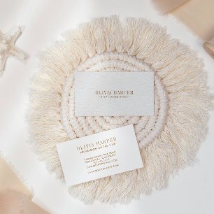 Witte afbeelding   Plain Elegant Leather Kijk Visitekaartje