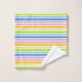 Witte afgedekte regenboogstrips bad handdoek (Wasdoekje)