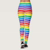 Witte afgedekte regenboogstrips leggings (Achterkant)