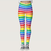 Witte afgedekte regenboogstrips leggings (Voorkant)