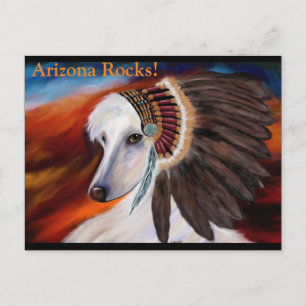 Witte Afghaanse windhond Briefkaart