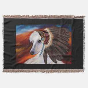Witte Afghaanse windhond Deken