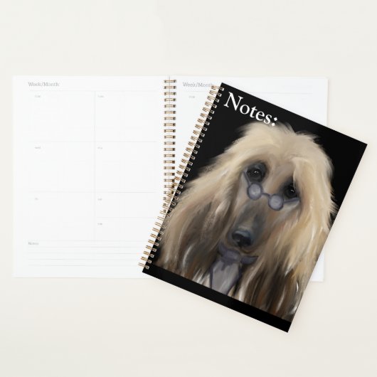 Witte Afghaanse windhond Planner (Display)