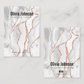 Witte Agaat Sieraden Oorbellen Ketting Display Visitekaartje (Voorkant / Achterkant)