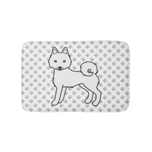Witte Alaskan Klee Kai Schattige Cartoon Hond Badmat
