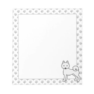 Witte Alaskan Klee Kai Schattige Cartoon Hond Notitieblok