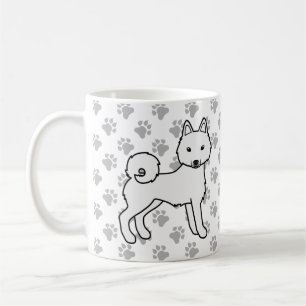 Witte Alaskan Klee Kai Schattige Cartoon Hond & Po Koffiemok