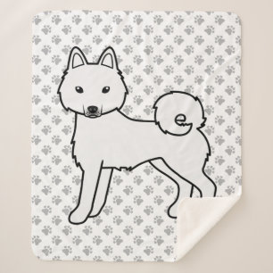 Witte Alaskan Klee Kai Schattige Cartoon Hond Sherpa Deken