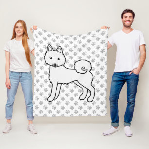 Witte Alaskan Klee Kai Schattige Hond & Pootjes Fleece Deken