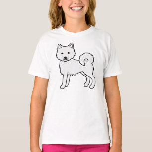 Witte Alaskan Malamute Schattige Cartoon Hond T-shirt