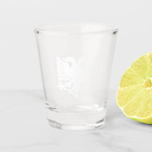 witte albanese zeearend shot glas (Voorkant)