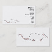 Witte Albino Pet Rat. Visitekaartje (Voorkant / Achterkant)