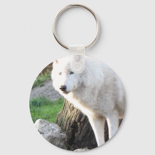 Witte albino wolfgeest - Theriaanse geschenken Sleutelhanger (Voorkant)