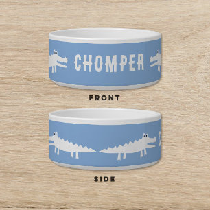 Witte Alligator Blauwe Hond Kat Pet Voerbakje