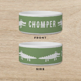 Witte Alligator Groene Hond Kat Pet Voerbakje