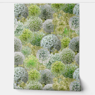 Witte Alliums Behang