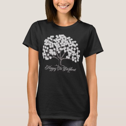 Witte amandelboom Tu B'shevat T-shirt (Voorkant)