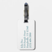 Witte amaryllis en kerstboom bagagelabel (Achterkant verticaal)